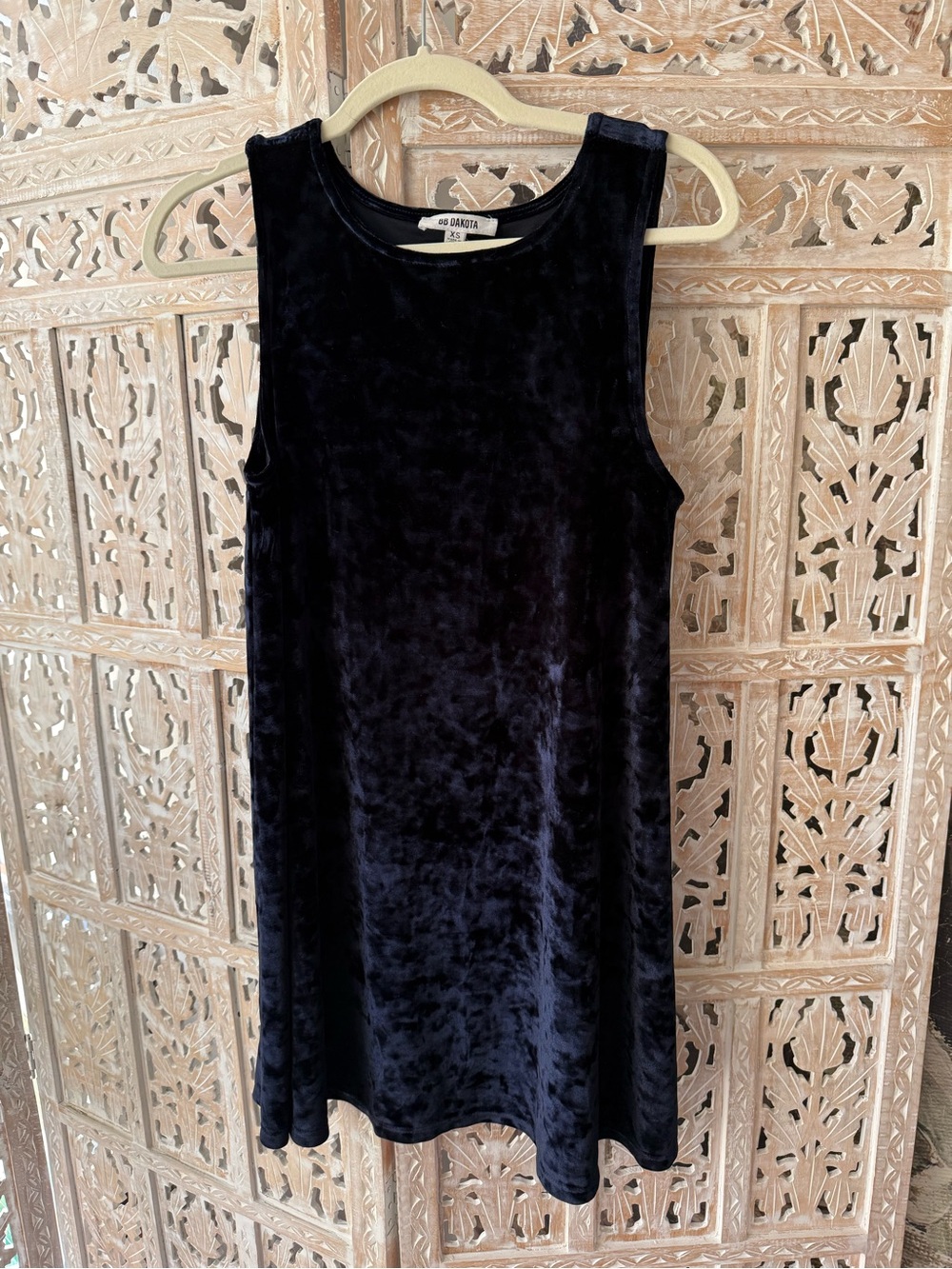 BB Dakota Velvet Sleeveless Mini Dress in Black
